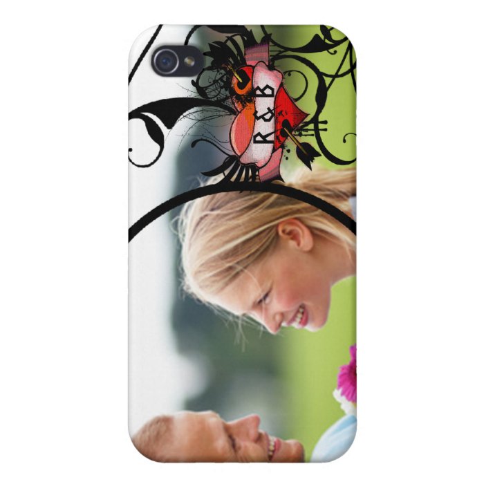 Your Photo Ever After Monogram Swirly iPhone Cover Cover For iPhone 4