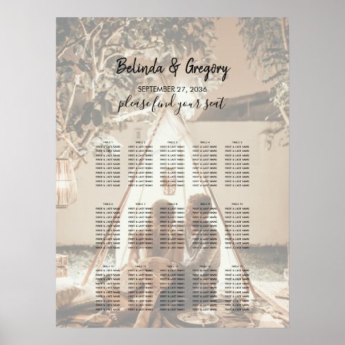 Your Photo Faded Wedding Seating Chart
