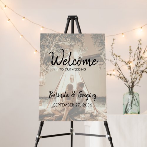 Your Photo Faded Wedding Welcome Sign