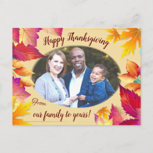 Your Photo Family Thanksgiving Holiday Postcard