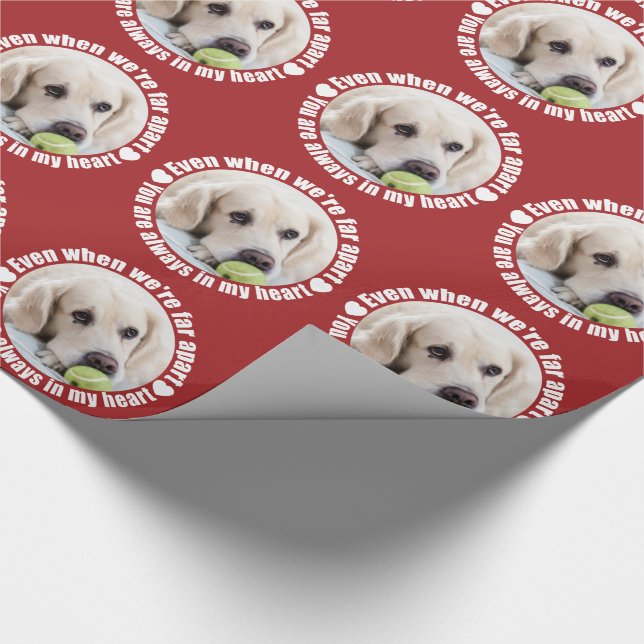 YOUR PHOTO Far Apart Love wrapping paper (Corner)