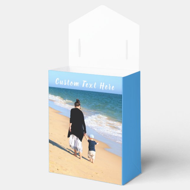 Your Photo Favor or Gift Box with Custom Text Name (Opened)