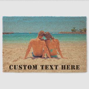 Your Photo Fiber Doormat Personalized Custom Text