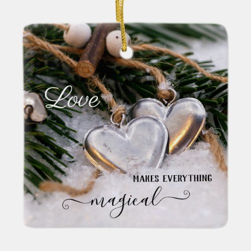 Your Photo First Christmas Together Ceramic Ornament