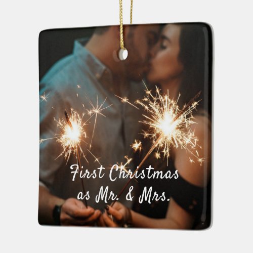 Your Photo First Christmas Wedding Ornament