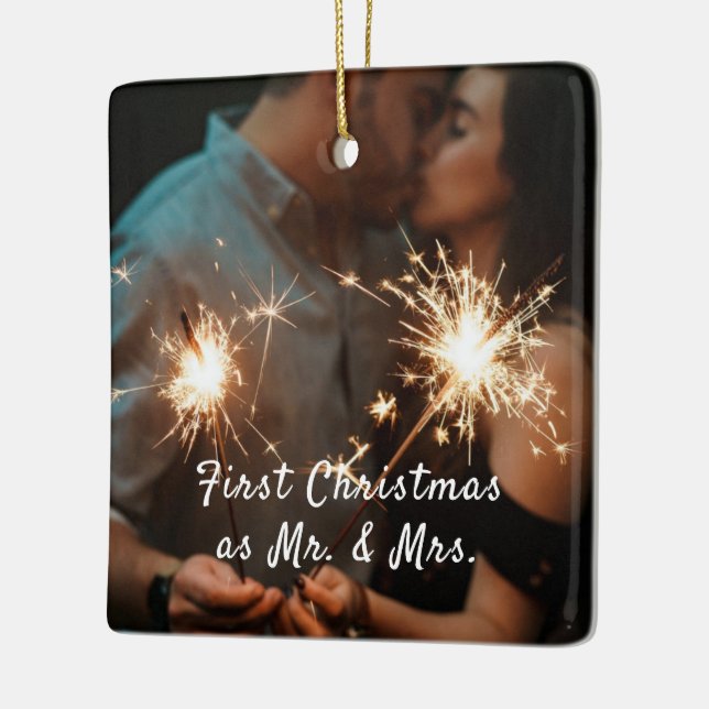 Your Photo First Christmas Wedding Ornament (Left)