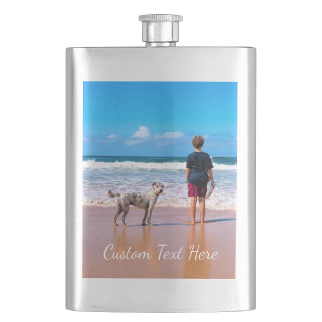 Your Photo Flask with Custom Text (Front)