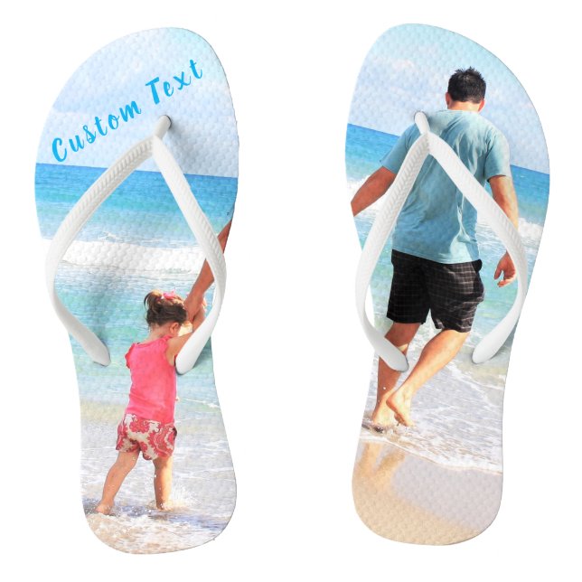 Your Photo Flip Flops with Custom Text (Footbed)