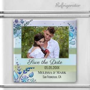 Your Photo Floral Spring Save the Date Magnet
