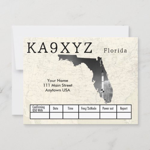Your Photo Florida Shaped Cutout Custom QSL Postcard