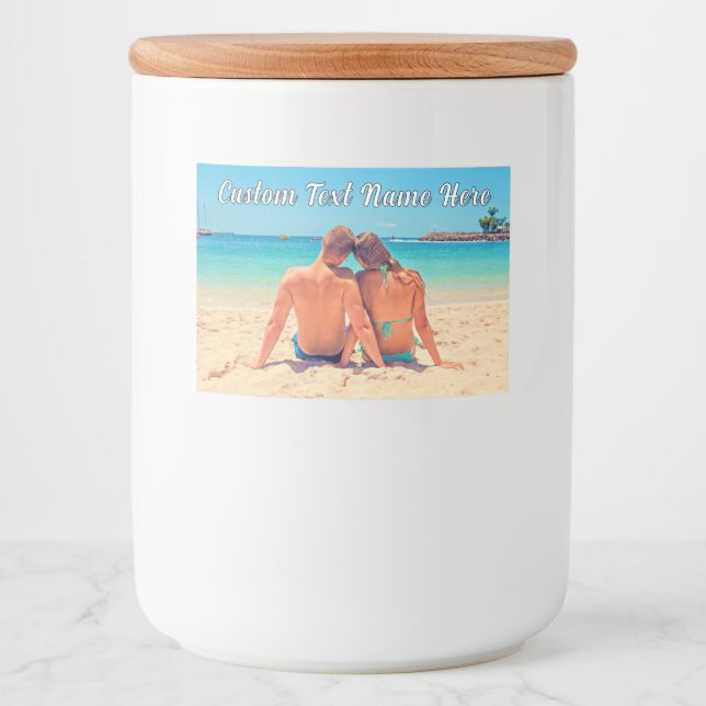 Your Photo Food or Bottle Labels with Custom Text (Front)