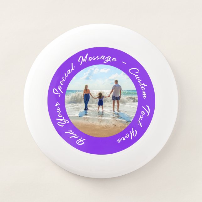 Your Photo Frisbee with Custom Text Choose Colors (Front)