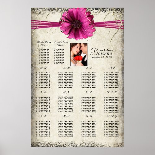 Your Photo Fuchsia Gerber Daisy Seating Chart