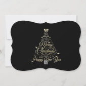Your Photo | Gold Glitter Reindeer Stags Holiday Card (Back)