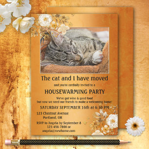 Your Photo Gold Moving Housewarming Invitation