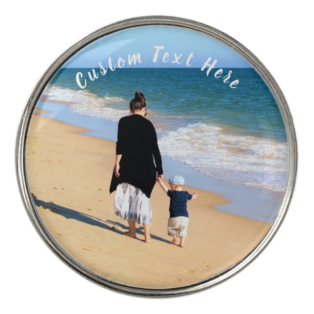 Your Photo Golf Ball Marker Ywith Custom Text (Front)