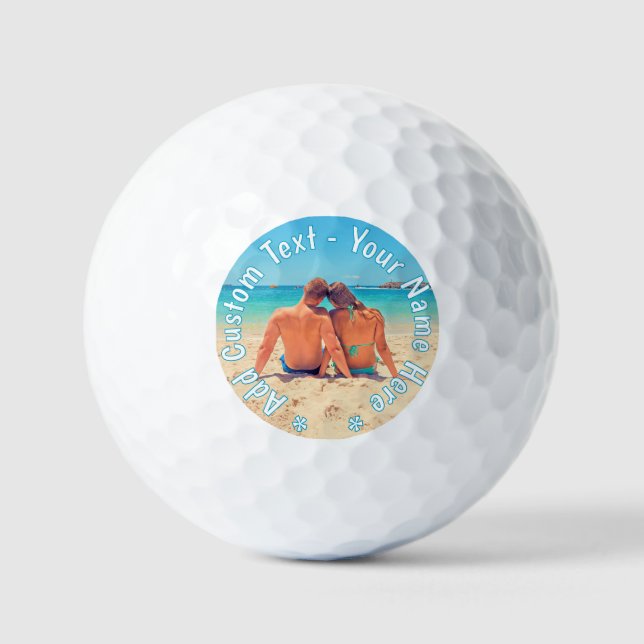 Your Photo Golf Balls Gift with Custom Text Name (Front)