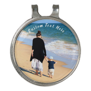 Your Photo Golf Hat Clip Ball Marker Custom Text