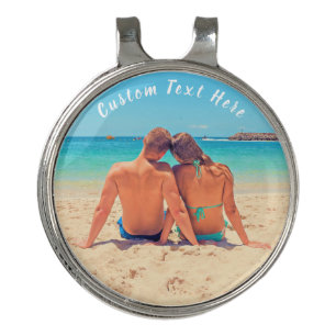 Your Photo Golf Hat Clip Ball Marker Custom Text