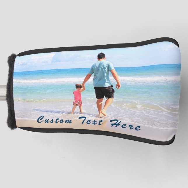 Your Photo Golf Head Cover with Custom Text (Front)