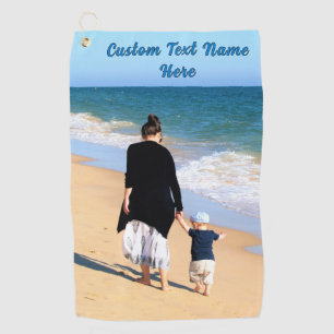 Your Photo Golf Towel Gift with Custom Text