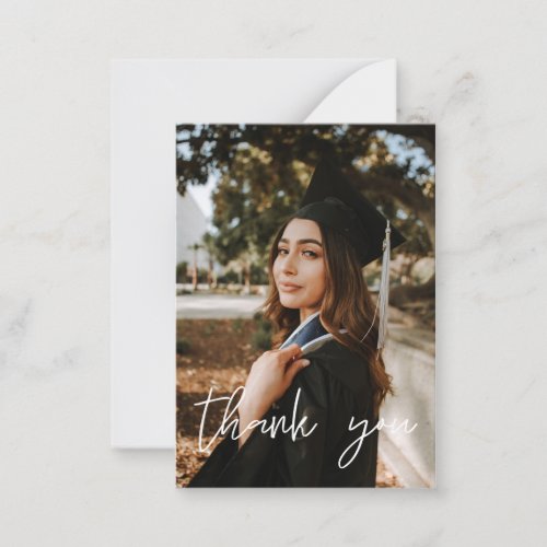 Your Photo Graduation Hat Thank You _ Chalkboard V Note Card