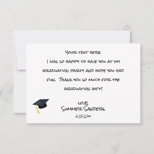 Your Photo Graduation Hat Thank You White 2 | Zazzle