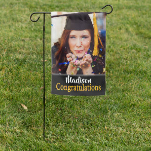 Your Photo Graduation Party Congratulations Garden Flag