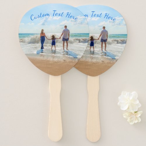 Your Photo Hand Fan with Custom Text