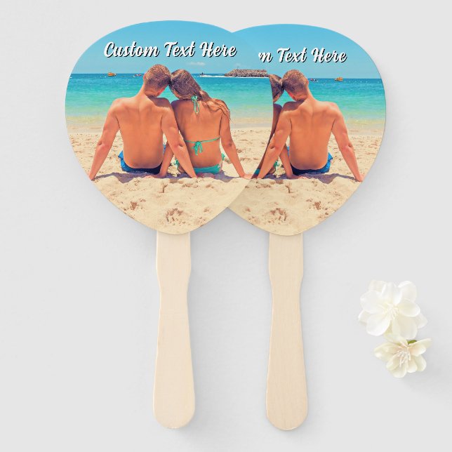 Your Photo Hand Fan with Custom Text (Front and Back)
