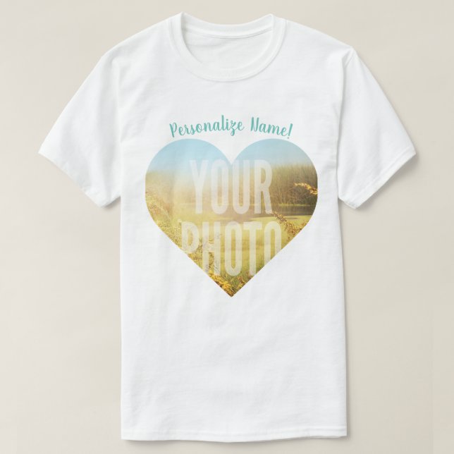 Your Photo Heart Shape T-Shirt (Design Front)