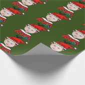 Your Photo Here Christmas Elf Personalized Wrapping Paper (Corner)
