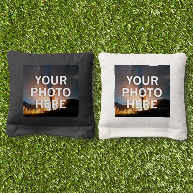 Your Photo Here Cornhole Bags (Grass)