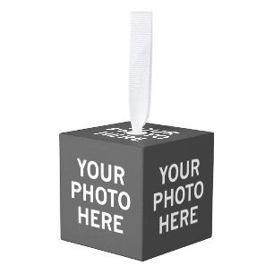 Your Photo Here Cube Ornament