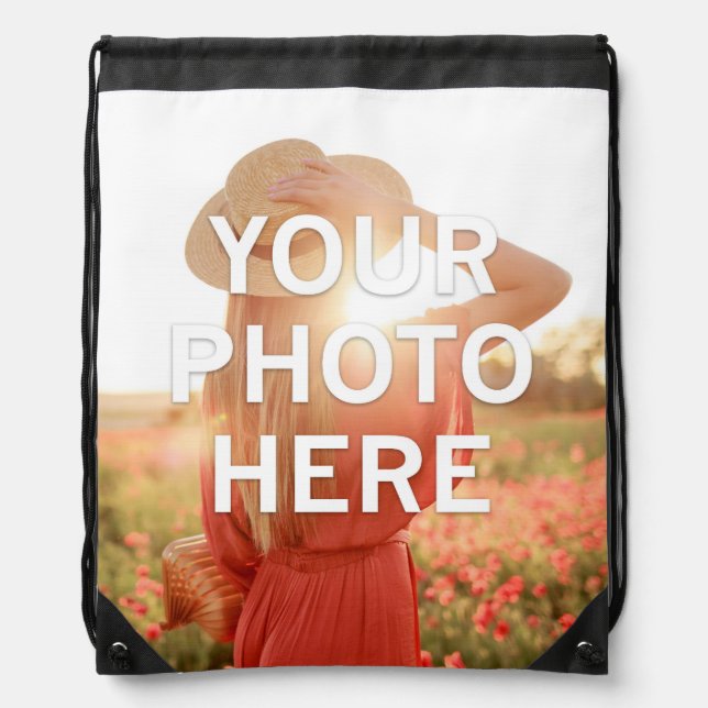 Your Photo Here Drawstring Bag (Front)