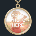 Your Photo Here Gold Plated Necklace<br><div class="desc">Your Photo Here</div>