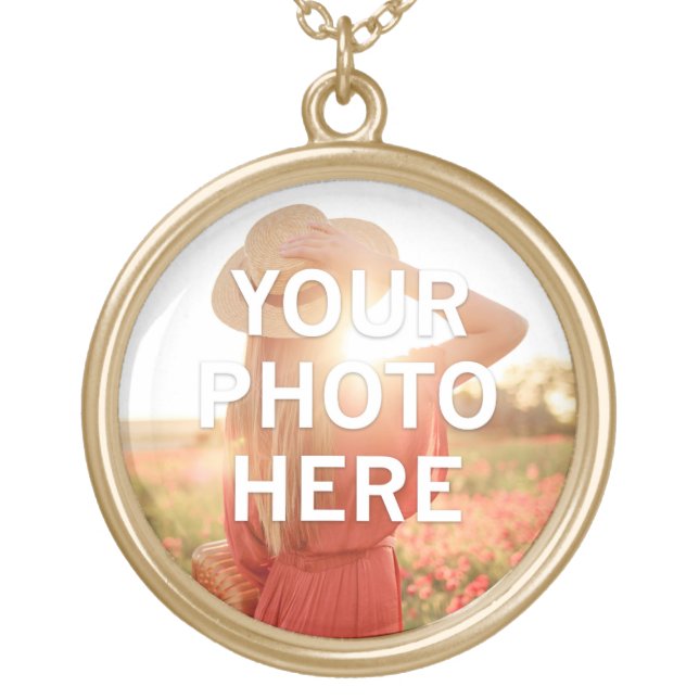 Your Photo Here Gold Plated Necklace (Front)