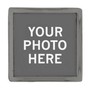 Your Photo Here Gunmetal Finish Lapel Pin