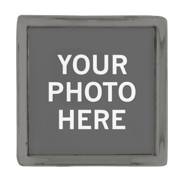 Your Photo Here Gunmetal Finish Lapel Pin (Front)