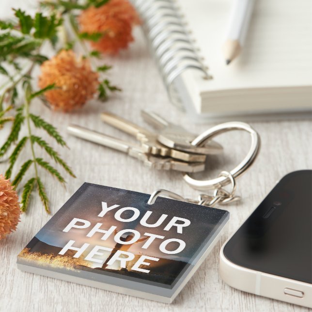 Your Photo Here Keychain (Front Right)