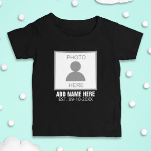 Your Photo Here Name and Age Baby T-Shirt