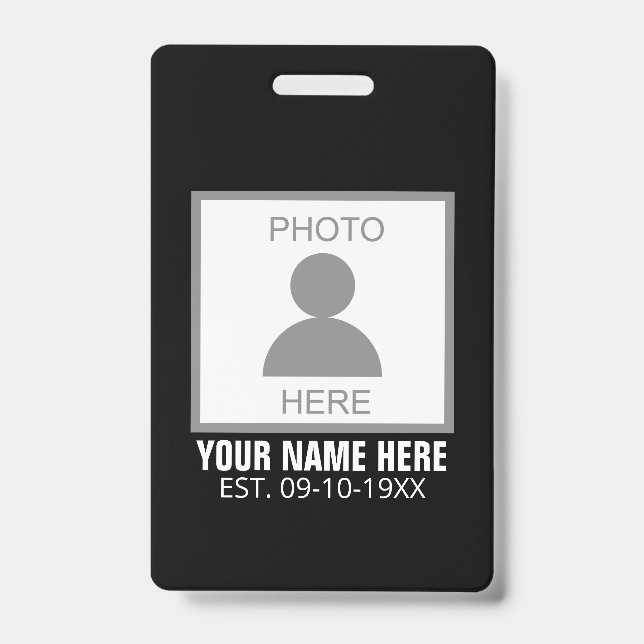 Your Photo Here Name and Age Badge (Front)