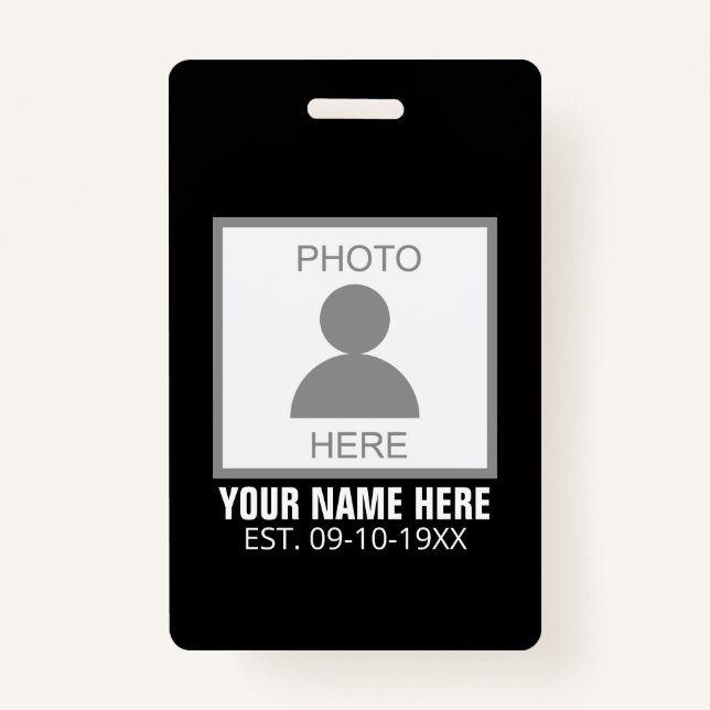 Your Photo Here Name and Age Badge (Front)