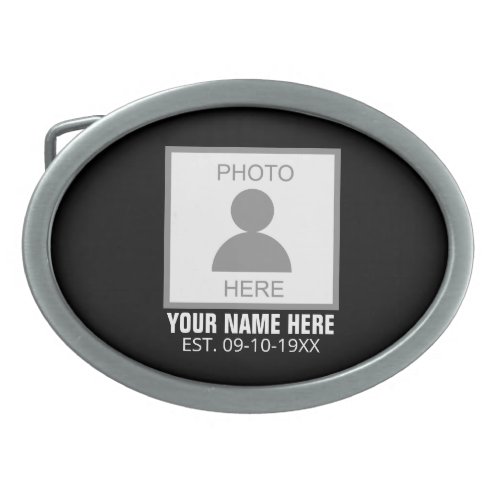 Your Photo Here Name and Age Belt Buckle