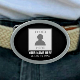 Your Photo Here Name and Age Belt Buckle
