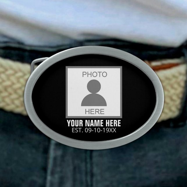 Your Photo Here Name and Age Belt Buckle (Creator Uploaded)