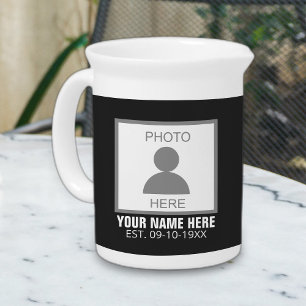 Your Photo Here Name and Age Beverage Pitcher