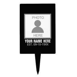 Your Photo Here Name and Age Cake Topper