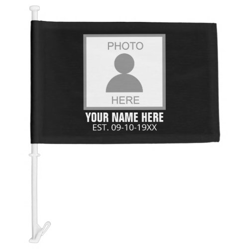 Your Photo Here Name and Age Car Flag