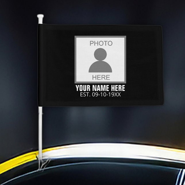 Your Photo Here Name and Age Car Flag (Creator Uploaded)